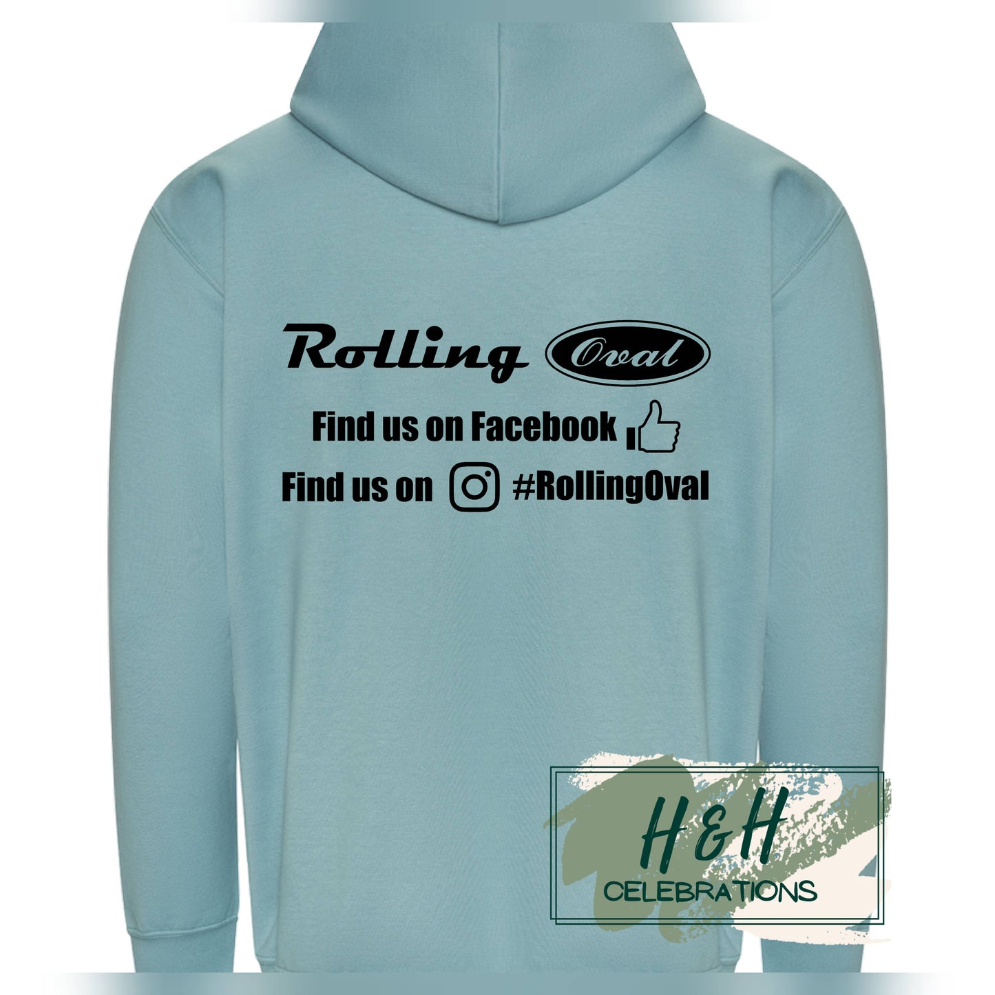 Rolling Oval Hoodie For Adults - Seafoam