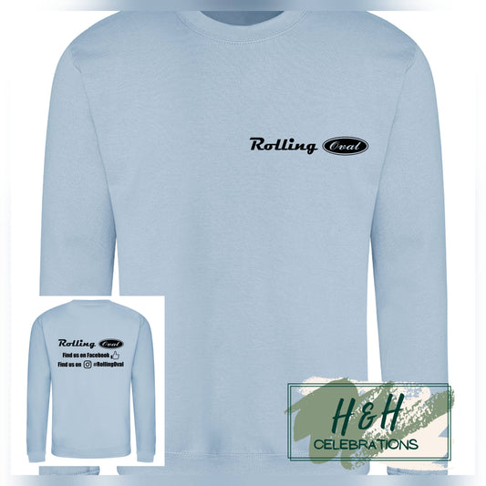 Rolling Oval Sweatshirt For Adults - Sky Blue