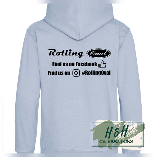 Rolling Oval Hoodie For Adults - Sky Blue