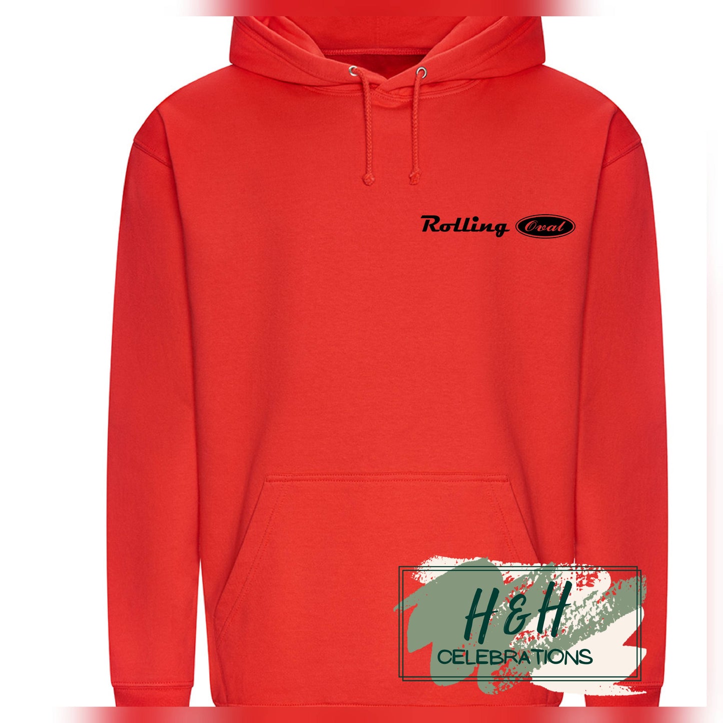 Rolling Oval Hoodie For Adults - Soft Red
