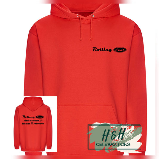 Rolling Oval Hoodie For Adults - Soft Red