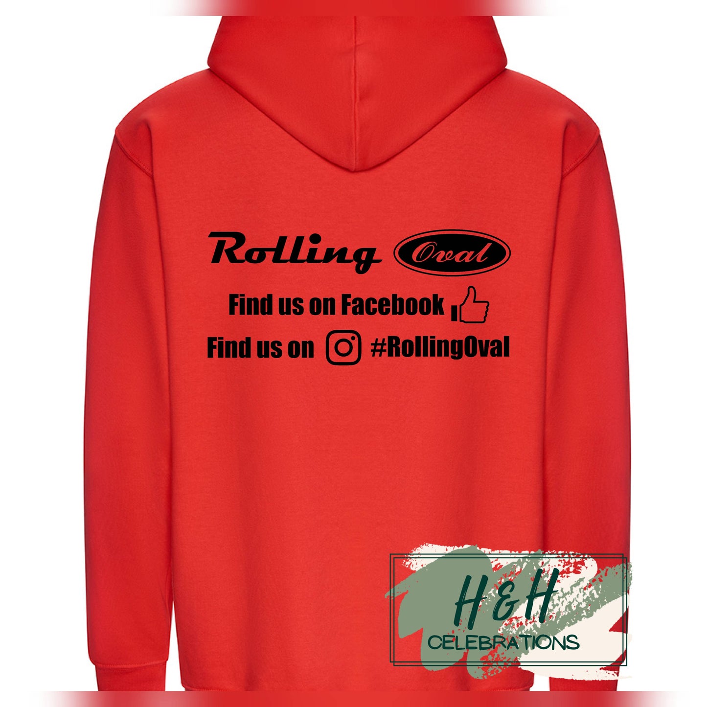 Rolling Oval Hoodie For Adults - Soft Red