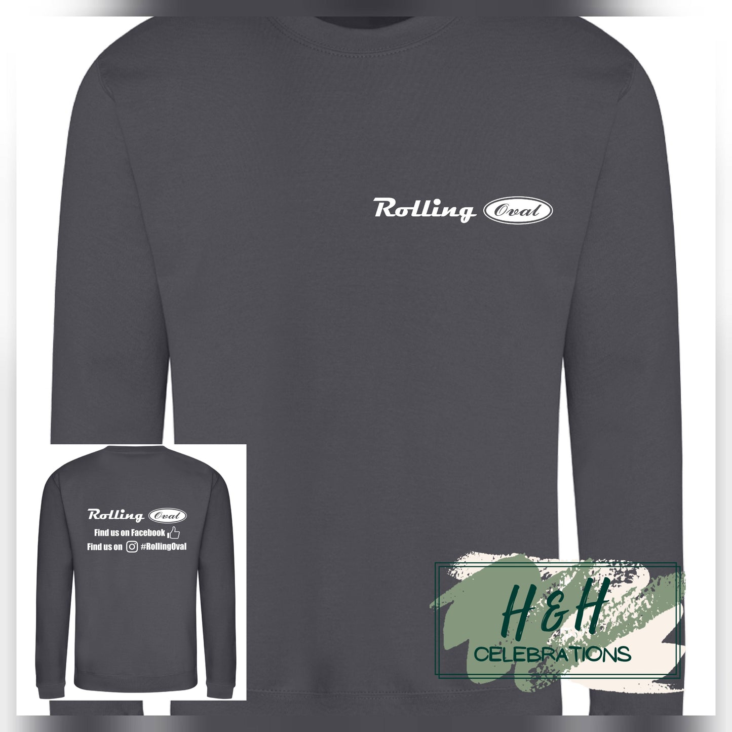 Rolling Oval Sweatshirt For Adults - Steel Grey