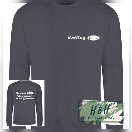 Rolling Oval Sweatshirt For Adults - Steel Grey