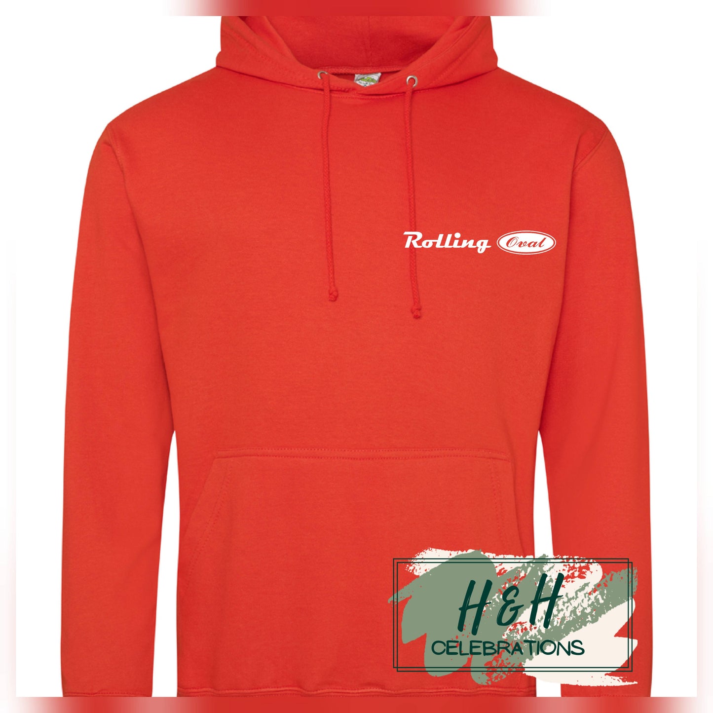 Rolling Oval Hoodie For Adults - Sunset Orange
