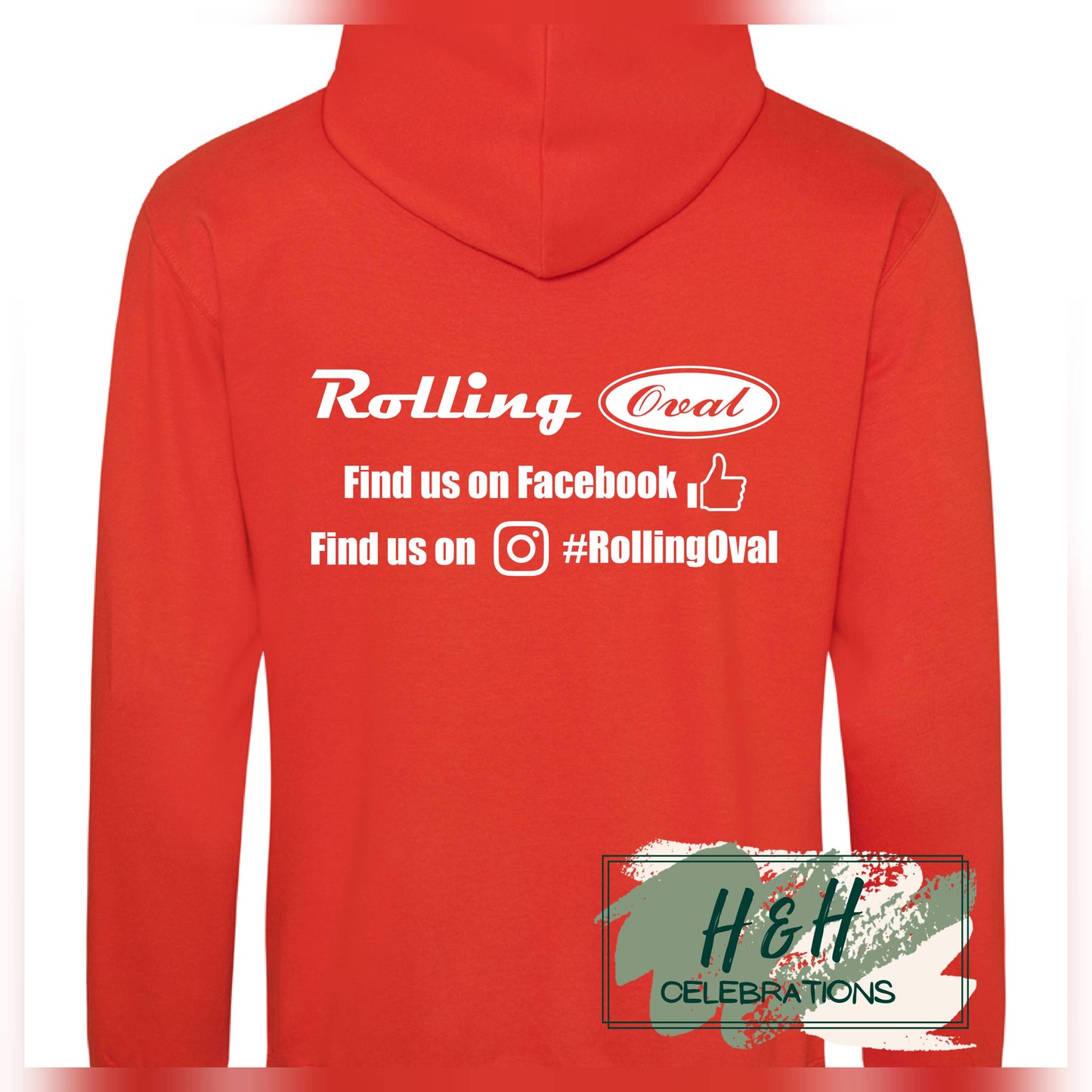 Rolling Oval Hoodie For Adults - Sunset Orange