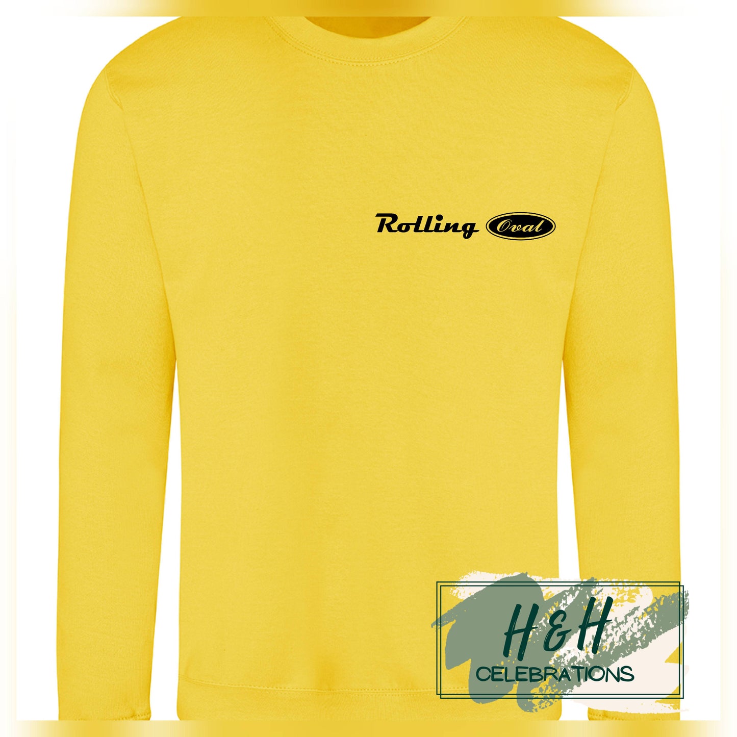 Rolling Oval Sweatshirt For Adults - Sun Yellow
