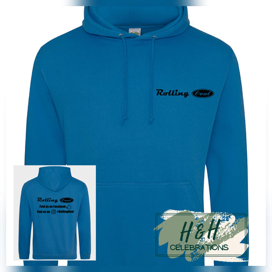 Rolling Oval Hoodie For Adults - Tropical Blue