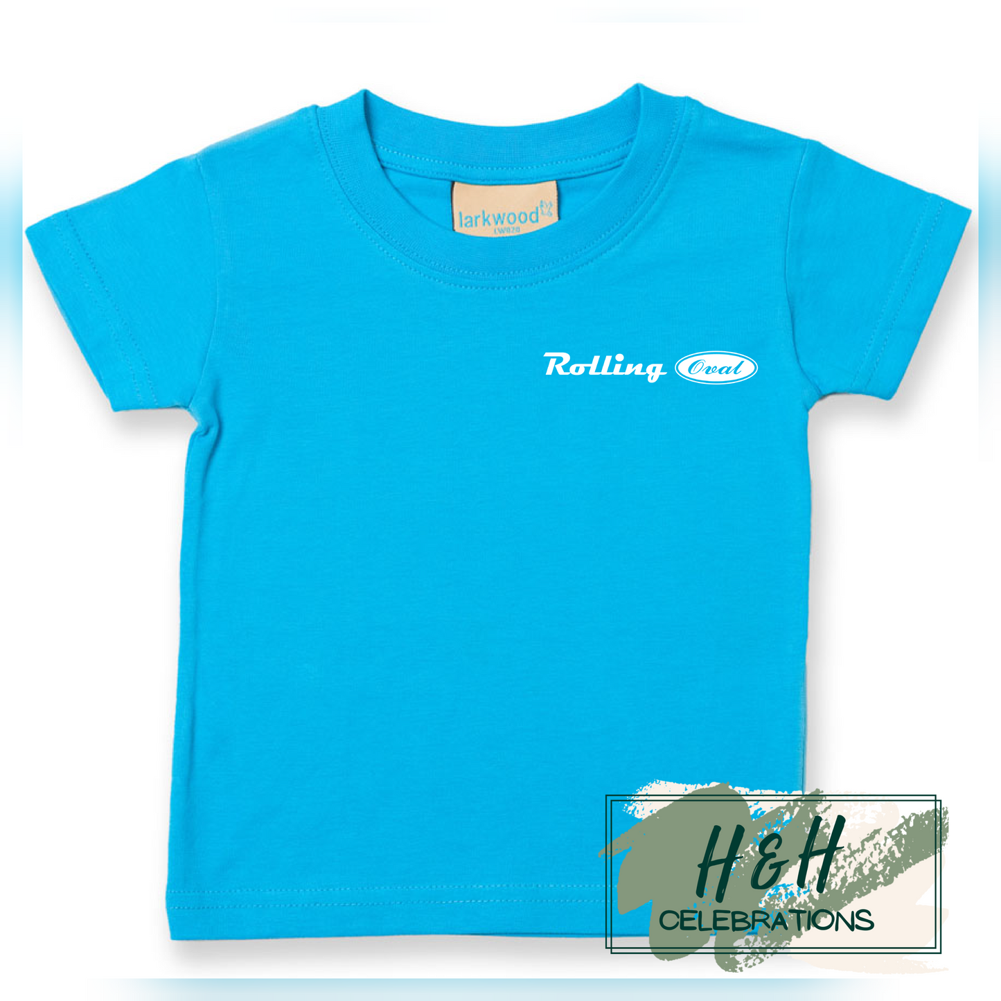 Rolling Oval T-Shirt For Babies - Turquoise Blue