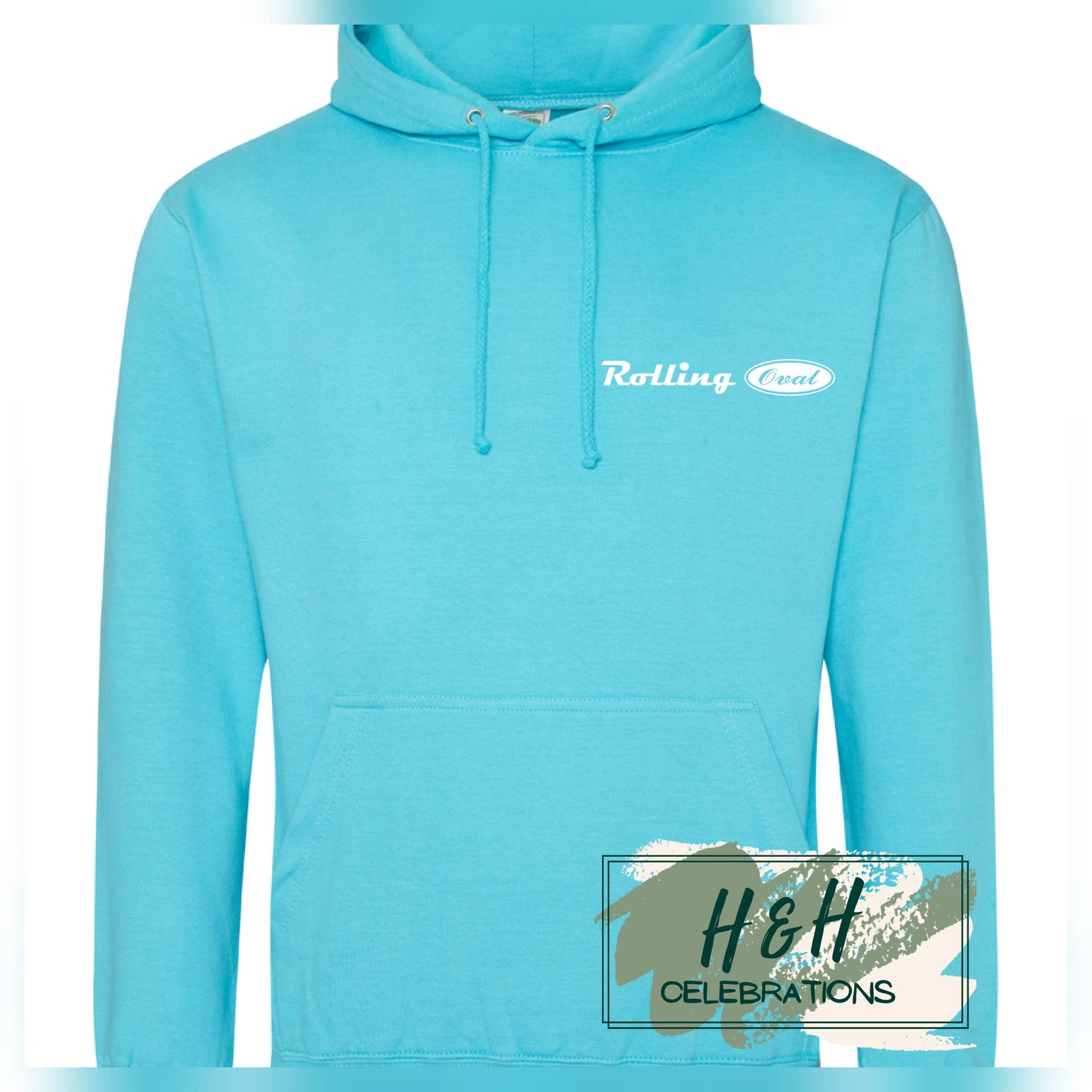 Rolling Oval Hoodie For Adults - Turquoise Surf