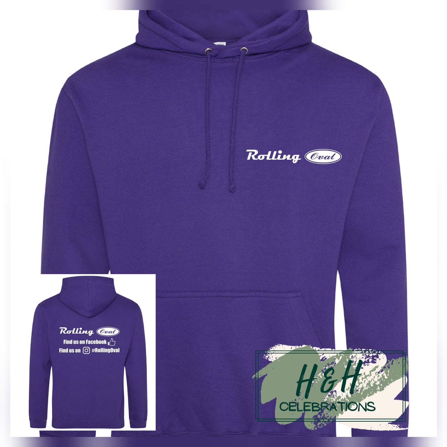 Rolling Oval Hoodie For Adults - Ultra Violet