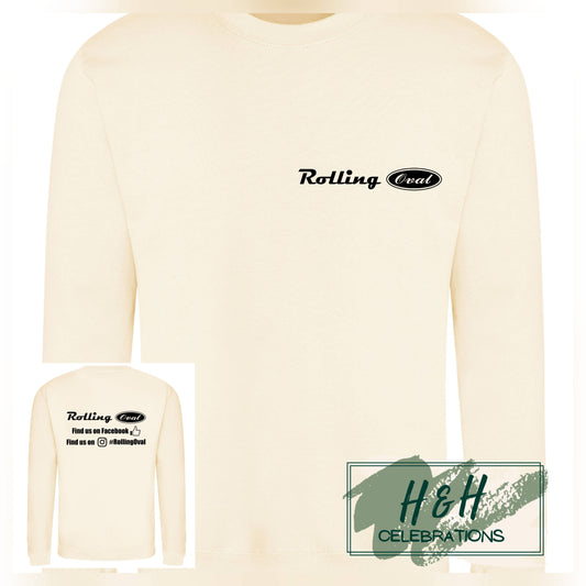 Rolling Oval Sweatshirt For Adults - Vanilla Milkshake