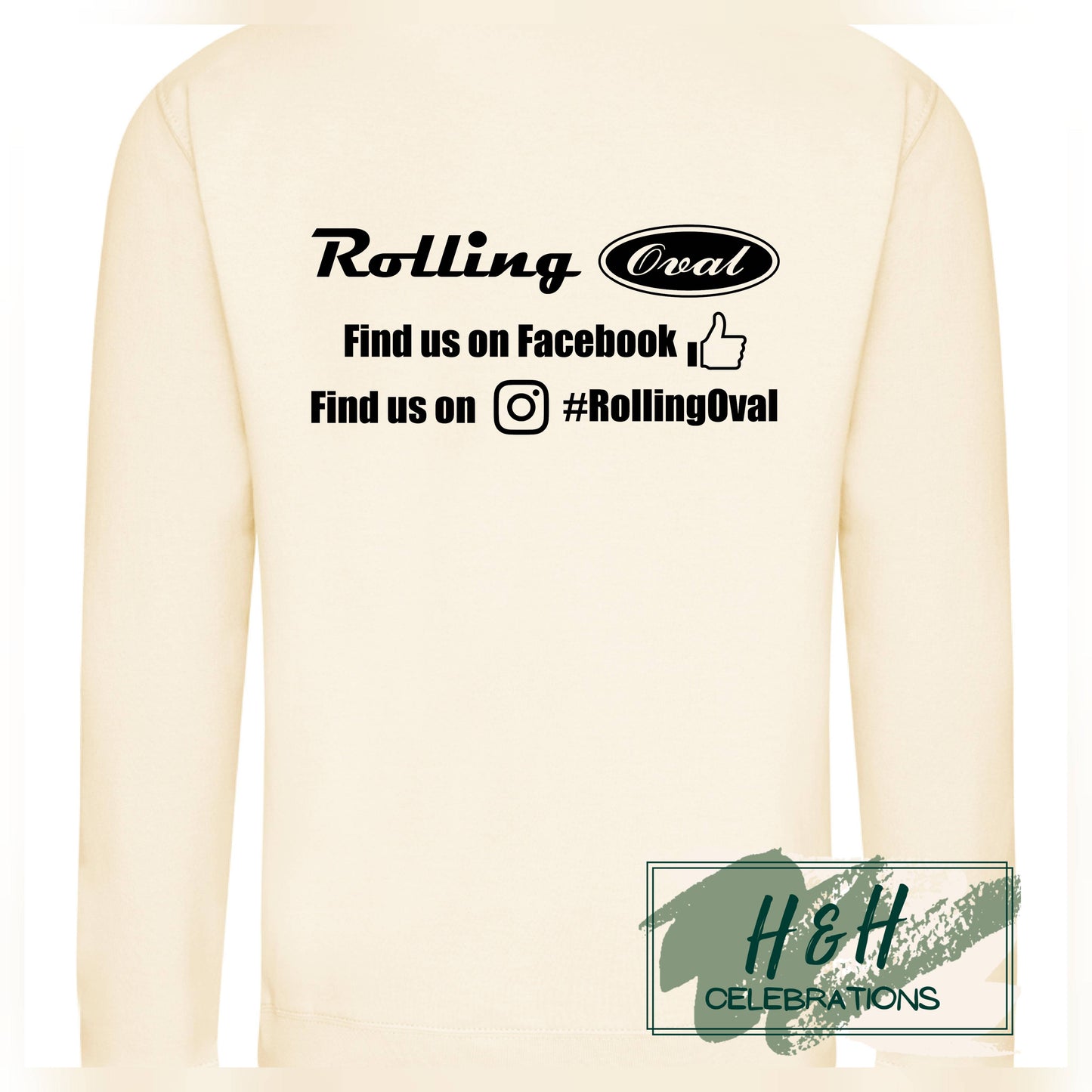 Rolling Oval Sweatshirt For Adults - Vanilla Milkshake