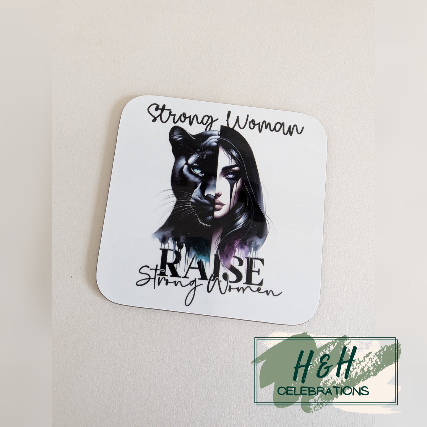 Strong Woman Raise Strong Women Panther MDF Coaster