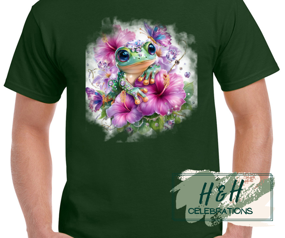 Womens Jewelled Summer Frog T-Shirt -  15 Colours