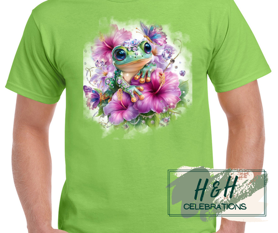 Womens Jewelled Summer Frog T-Shirt -  15 Colours