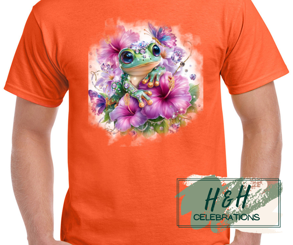 Womens Jewelled Summer Frog T-Shirt -  15 Colours
