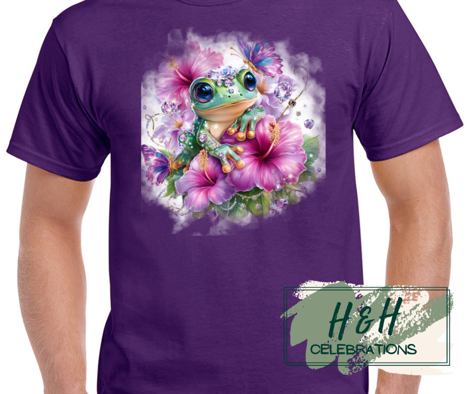 Womens Jewelled Summer Frog T-Shirt -  15 Colours