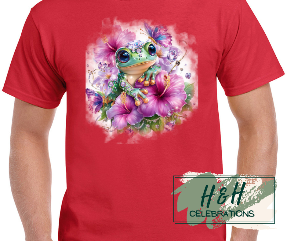 Womens Jewelled Summer Frog T-Shirt -  15 Colours