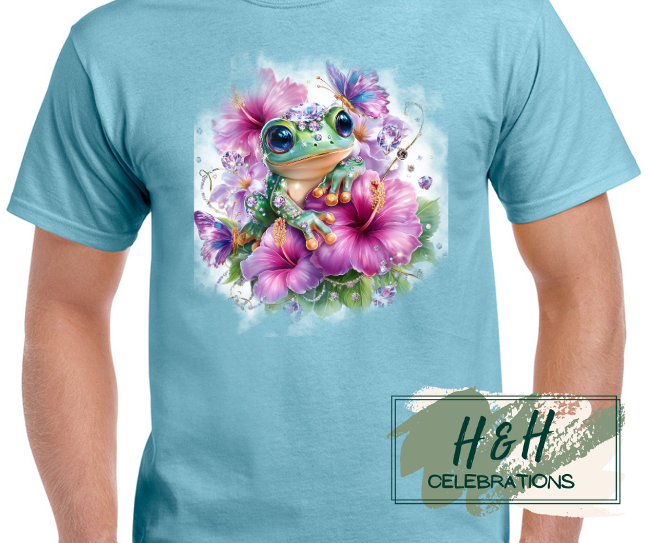 Womens Jewelled Summer Frog T-Shirt -  15 Colours