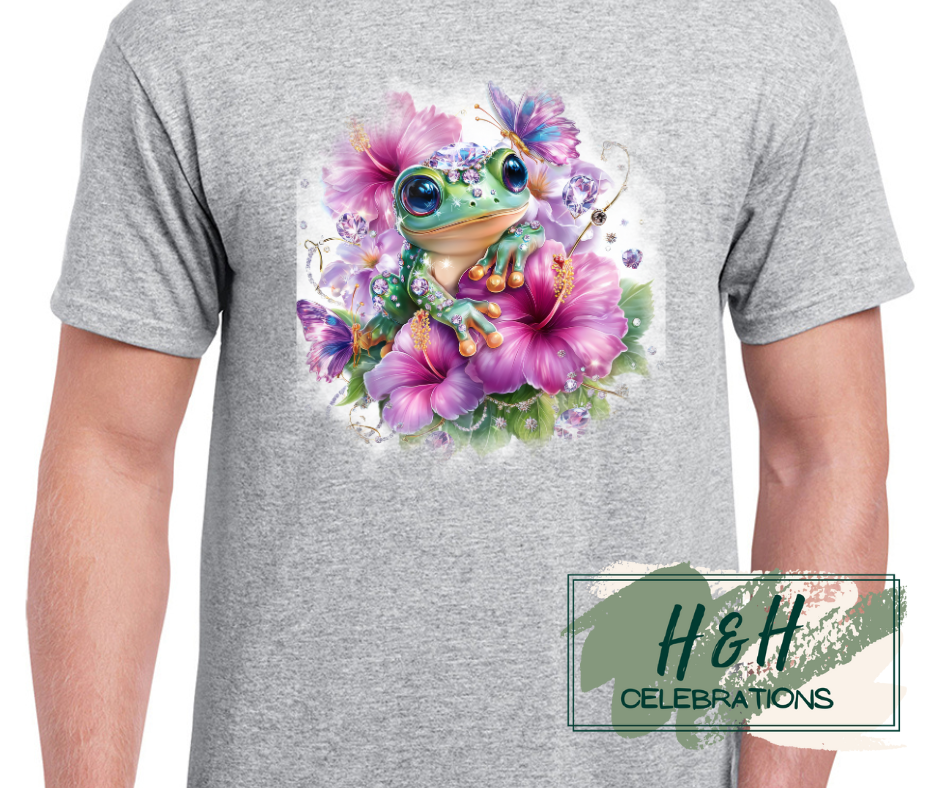 Womens Jewelled Summer Frog T-Shirt -  15 Colours